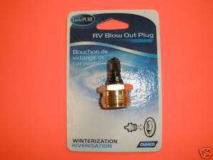 RV / CAMPER / CAMCO WINTERIZATION BLOW OUT PLUG   BRASS  