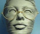 antique eye glasses gold filled gf wire frame riding temple shuron 
