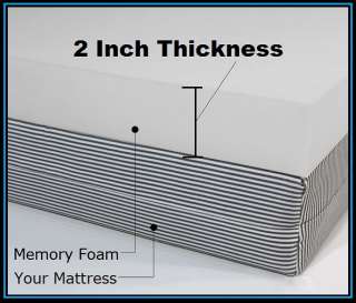 New 3 LB Visco Memory Foam 2/Two Inch Mattress Bed Topper & Protective 