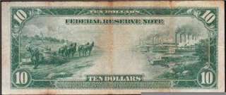 VERY NICE Mid Grade 1914 $10 *RICHMOND* Fed. Reserve Note FREE 