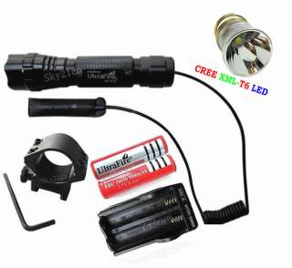 CREE T6 LED 1000Lumens Tactical Flashlight Torch For Hunting+18650 