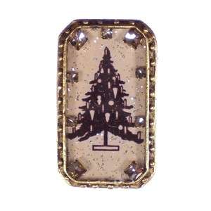 New MAXIMAL ART John Wind Alpine Christmas Tree Silhouette Crystal 