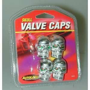 Chrome Skull Valve Caps (8131) Automotive