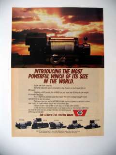 Warn MX8085 MX 8085 Winch winches 1984 print Ad  