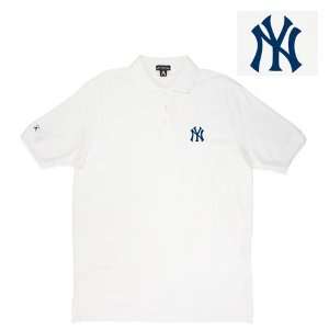  New York Yankees MLB Classic Pique Polo Shirt (White 