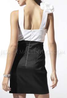 NWT Jessica McClintock 53719 Pink Black Taffeta Short Dress
