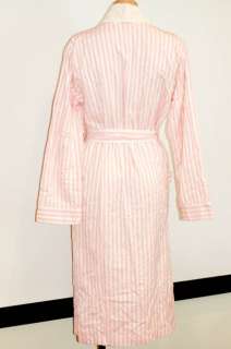 NWT Victorias Secret Logo Woven Cotton & Terry Lined Pink Stripe Robe 