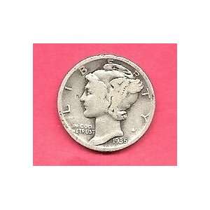  1935 d Mercury Dime 