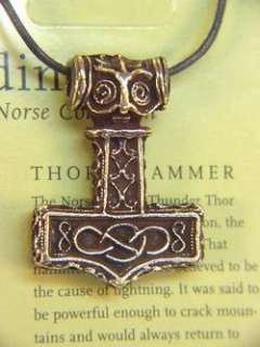 BUTW bronze Thors hammer pewter pendant viking 5899  