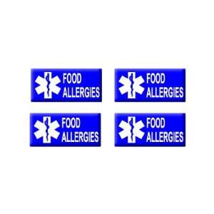 Food Allergies   3D Domed Set of 4 Stickers