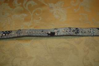 Wildfire Ivory/Brown Leather Hair Bling Belt Swarovski Clear Crystals 