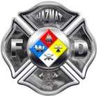 Hazmat F D Firefighter Maltese Cross Gray Decal FF101