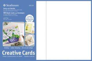 STRATHMORE 50 GREETING CARDS & ENVELOPES 5x7 WHITE  