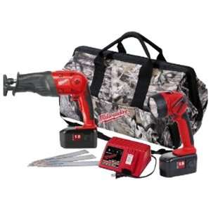   Cordless Reciprocating Saw with Camouflage Bag, Flashlight, and 3