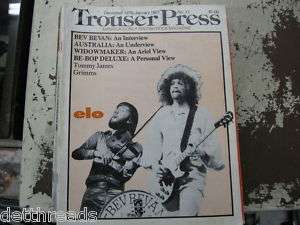 Trouser Press Mag BEV BEVAN WIDOWMAKER ELO 1976/1977  