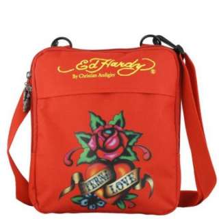 Ed Hardy Caprio Eternal Love Messenger Bag   Red  