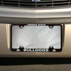  Fresno State Bulldogs Black Engraved License Plate Frame 