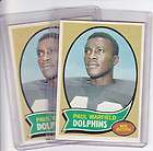 1970 Topps Paul Warfield Cards Miami Dolphins (Both