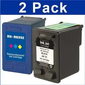  2 Generic Ink Cartridges (1 Black + 1 Color)   HP 21 + HP 22 