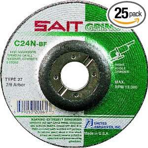 SAIT 20071 Type 27 Grinding Wheel, 5 Inch by 1/4 Inch by 7/8 Inch 