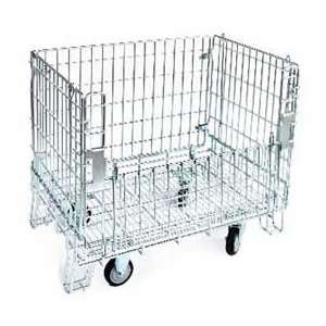  Folding Wire Container With Casters 48x40x38