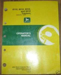 JD John Deere 8110   8410 Tractor Operators Manual S/N  