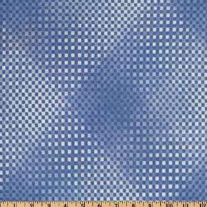   Crepe Knit Check Blue/White Fabric By The Yard Arts, Crafts & Sewing
