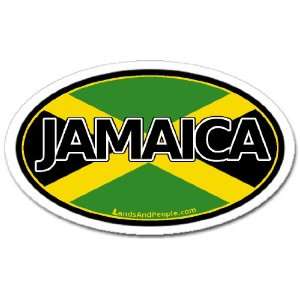  Jamaica Jamaican Flag Car Bumper Sticker Decal Oval 