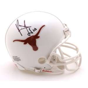 Vince Young Signed Texas White Mini Helmet  Sports 