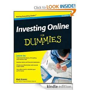 Investing Online For Dummies Matt Krantz  Kindle Store