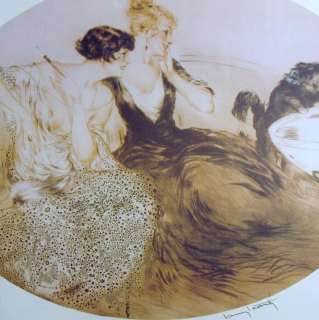 Louis ICART Rare Lithograph Kitty Cat SIGNED Huge Sale  