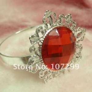    50pcs red gem napkin rings wedding bridal shower favor 