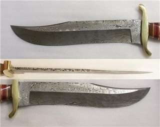 Custom Handmade Damascus Lg 16 Hunter Fighter Bowie Knife  