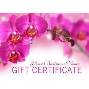  Salon Gift Certificate Template Orchid Flowers Business 