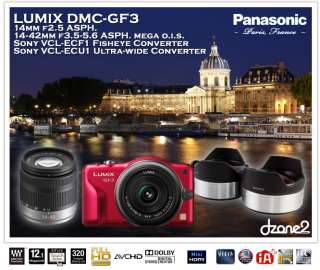 Panasonic DMC GF3 (Red) with 14mm f/2.5 + 14 42mm f/3.5 5.6 ASPH MEGA 