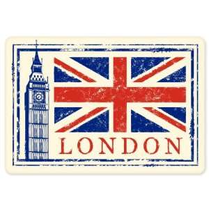 London England travel vinyl window bumper suitcase sticker 5 in x 3 in