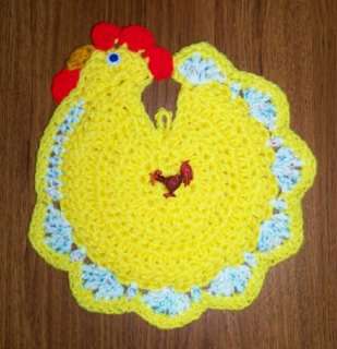 CHICKEN POTHOLDER Crochet NEW Rooster, Choice of Colors  