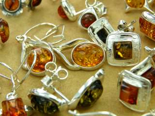 WHOLESALE LOT 50 Baltic Amber & 925 Solid Sterling Sterling Silver 