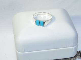 NIB .925 WOMENS STERLING SILVER & TURQUOISE RING SIZE 8 (#939)  