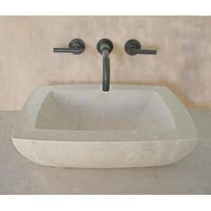   Stone Sink DOLZURA. 19.5L x 16.5W x 5H, Black Pearl Granite