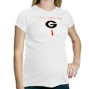  My U Georgia Bulldogs Ladies White Maternity T shirt 