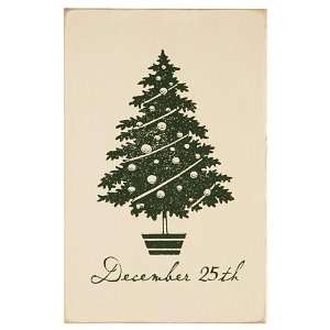  Pine Wood December 25th Christmas Tree Holiday Wall Sign 