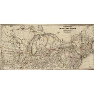  1872 Map of northeastern & midwestern United State