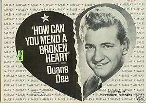 DUANE DEE 1971 Promo Advt HOW DO YOU MEND BROKEN HEART  