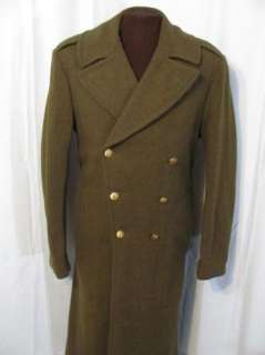 vintage 1942 US ARMY ENGINEERS 40s WWII WOOL TRENCH COAT OVERCOAT 