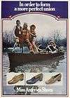 1970 MISS AMERICA Shoes AD~girls in MOCCASINS in Canoe