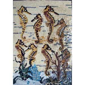    Seahorse Marble Mosaic Tile Pool Wall Floor Art