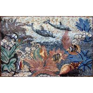   35x55 Sea Theme Marble Mosaic Art Tile Pool Or Bath