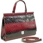 RED Crocodile Alligator Woman Handbag Purse BRIEFCASE