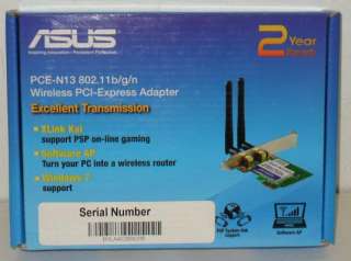 ASUS PCE N13 802.11 B/G/N WIRELESS PCIE ADAPTER  